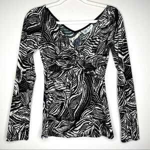 Linda‎ Segal | VTG retro vneck long sleeve blouse